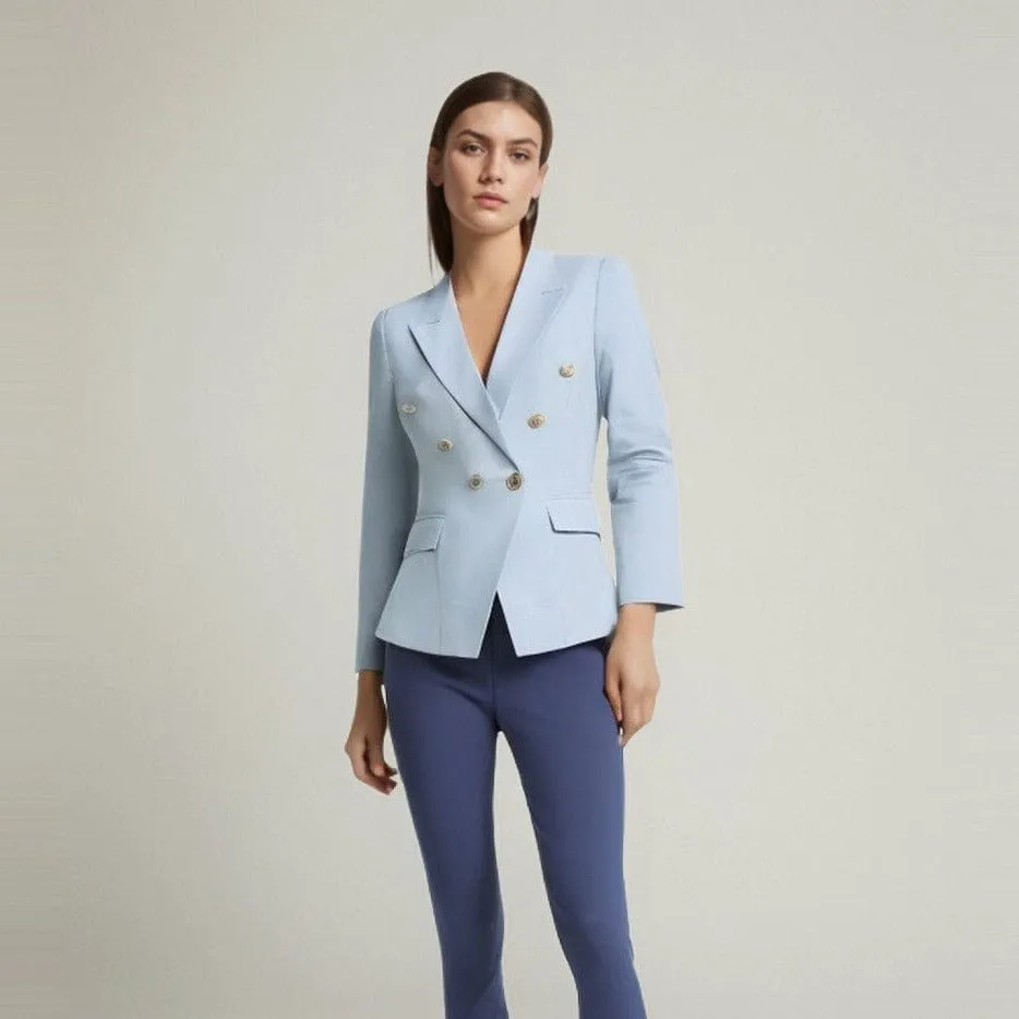 The Priscilla Slim Fit Blazer - Powder Blue