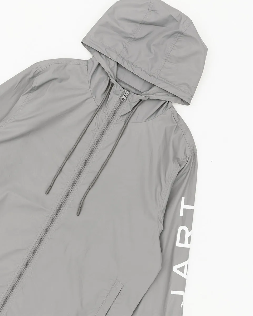 Vertical Text Windbreaker - Grey