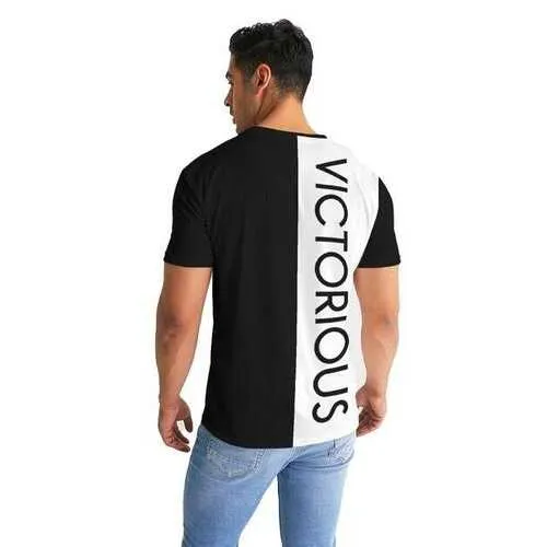 Victorious Graphic Text White and Black Style Mens Shirt