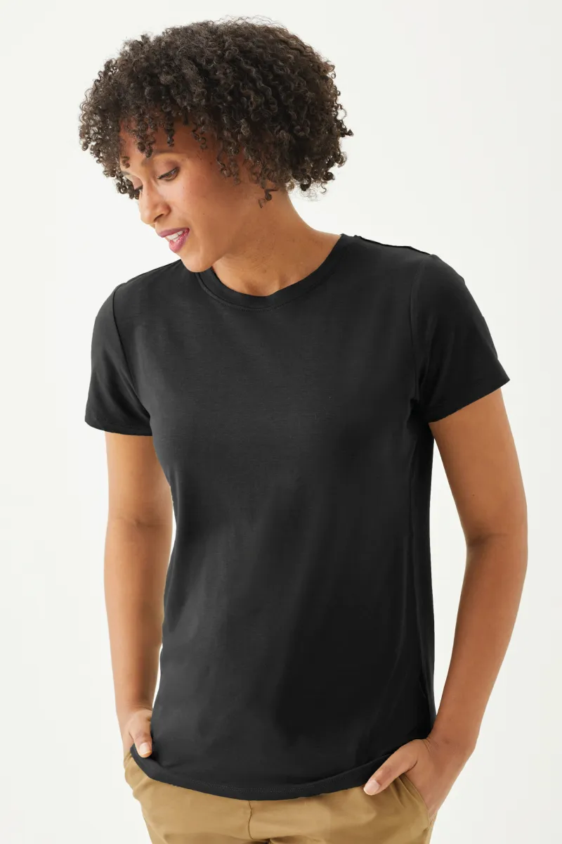 Women's Bamboo Cotton Short-Sleeve Crew Tee-All Sales Final