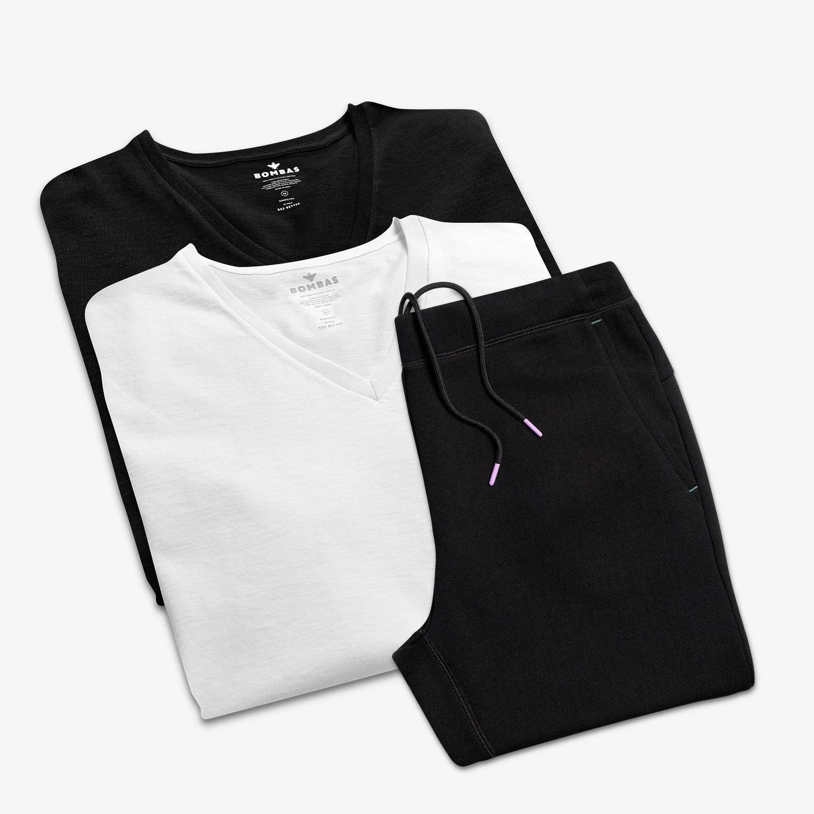 Women's V-Neck T-Shirt & Sweatpants 2-Pack